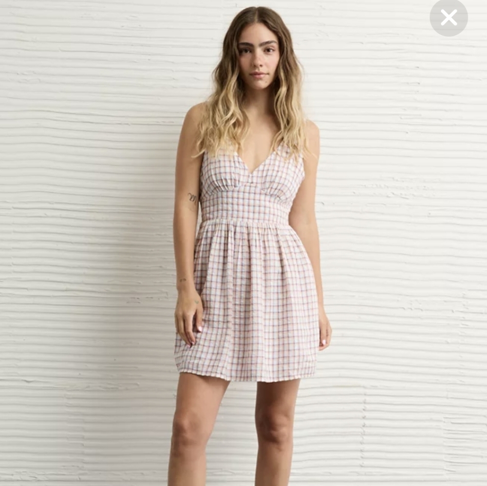 American Eagle Outfitters Plaid Skater Dress